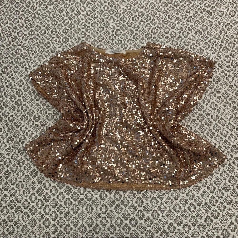 Jennafer Grace Rose Gold Sequin Scarf Top OOAK